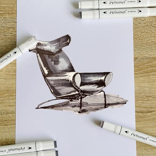 6 Colors Warm Grey Gray Alcohol Markers Set (6 Count)