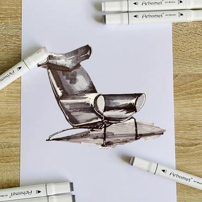 6 Colors Warm Grey Gray Alcohol Markers Set (6 Count)