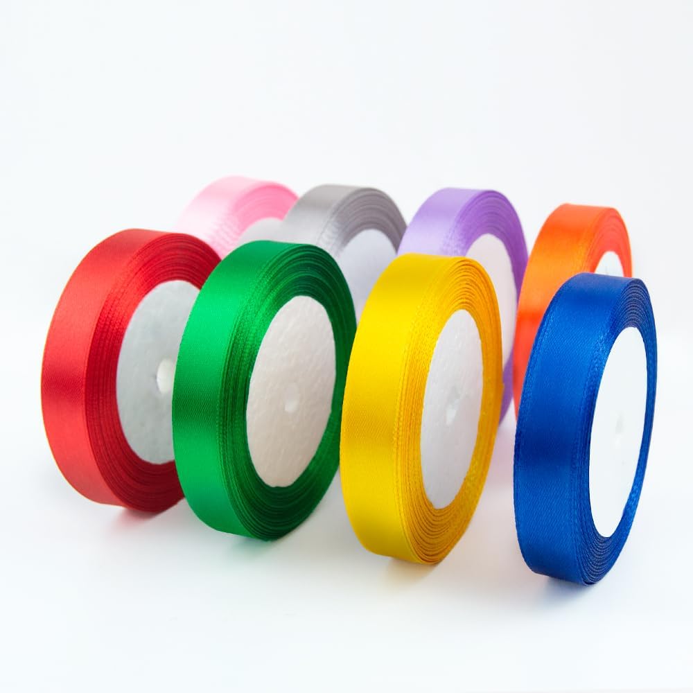 KMER LIFE 3/8 Inches x 25 Yards Black Satin Ribbon Solid Fabric Ribbons for Crafts, Wedding Decor, DIY Hair Accessories, Sewing, Gift Package Wrapping, Valentine's Day Bouquet and More - Crafty Corner