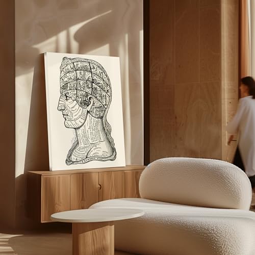 A Symbolic Head Phrenology Print 1899