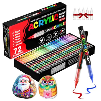 72 Colors Acrylic Paint Markers (72 Count)