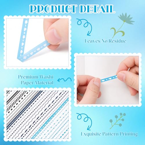 30 Rolls Pastel Floral Washi Tape Set (30 Count)