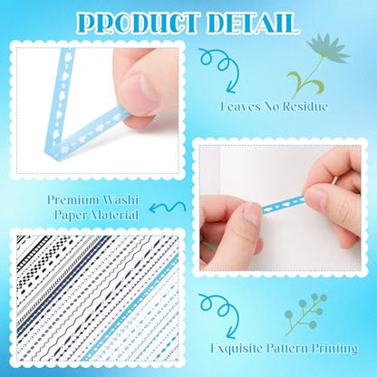 30 Rolls Pastel Floral Washi Tape Set (30 Count)