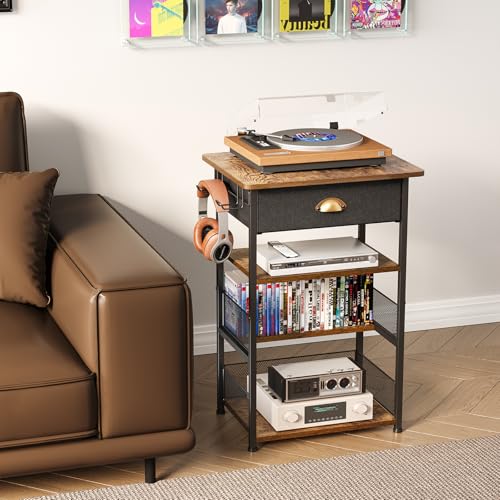 4 Tier AV Media Stand with Drawer