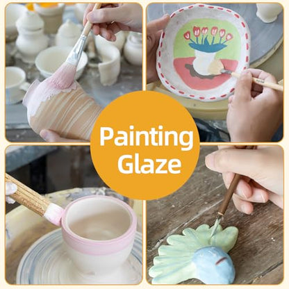 10 Pcs Pottery Glaze Brushes