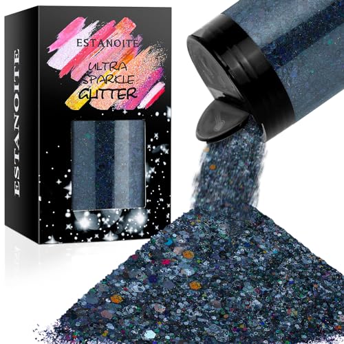 Laser Black Chunky & Fine Iridescent Glitter Mix (5.64 Ounce)