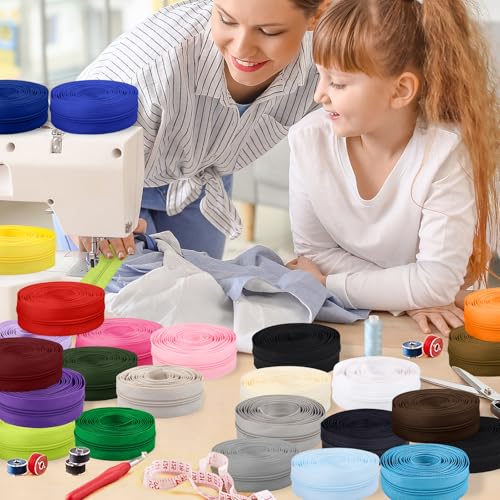 77.5 Yards 25 Pieces Sewing Zippers #3 Nylon Coil Zippers Assorted Zipper for Sewing with 150 Zipper Sliders for DIY Tailor Sewing Crafts Supplies (25 Count)