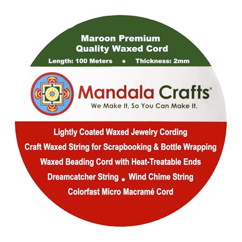 2mm Maroon Waxed Cord (325 Foot)