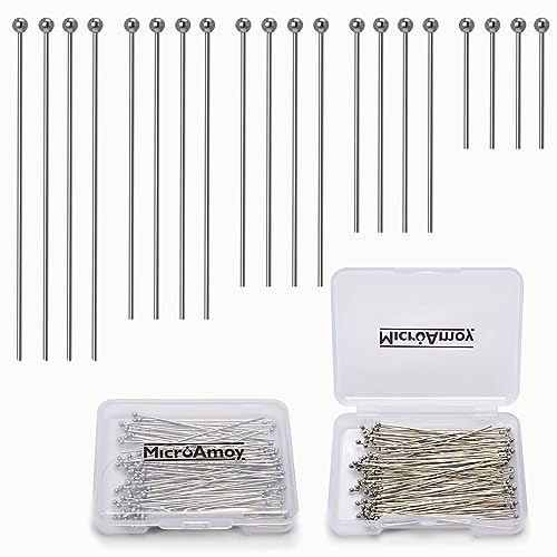 100pcs Silver Filled Ball Pins Non Tarnish Craft Earring Bracelet Jewelry Making Accessories Supplies (100 Count)