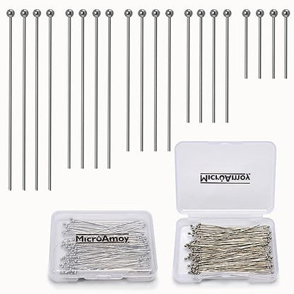 100pcs Silver Filled Ball Pins Non Tarnish Craft Earring Bracelet Jewelry Making Accessories Supplies (100 Count)