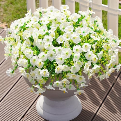 Artificial Flowers Fake Plants for Outdoors Decoration (12 Count)