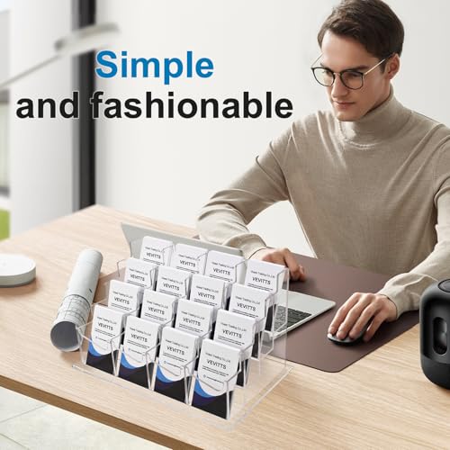 Clear Vertical Business Card Holder for Desk