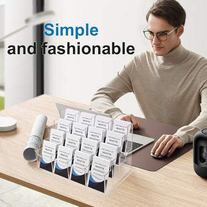 Clear Vertical Business Card Holder for Desk