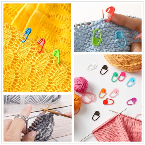 10 Colors Stitch Needle Marker Knitting Crochet Locking Clip Counter