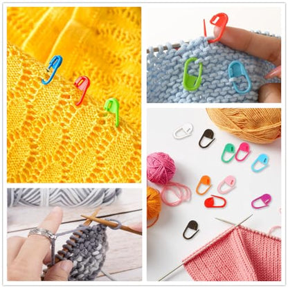 10 Colors Stitch Needle Marker Knitting Crochet Locking Clip Counter
