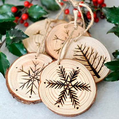 12 PCS 5.5 5.9 Inches Natural Wood Slices with Holes (12 Count)