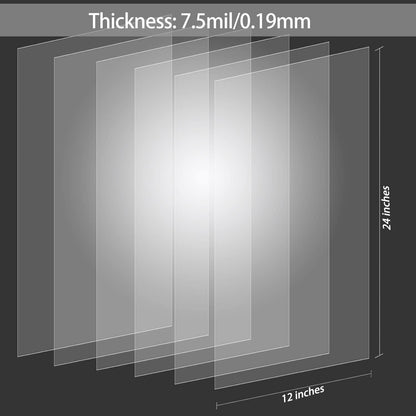 12 Pack 7 mil Blank Stencil Sheets 12 x 24 inch Mylar Sheet, Acetate Sheets for Crafts, Milky Translucent PET Template Material