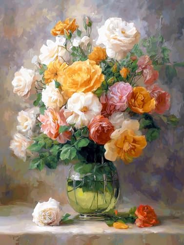 14 ct Counted Cross Stitch Kits for Adults Flowers Cross Stitch Patterns Stamped Printed Cross Stitch Kits
