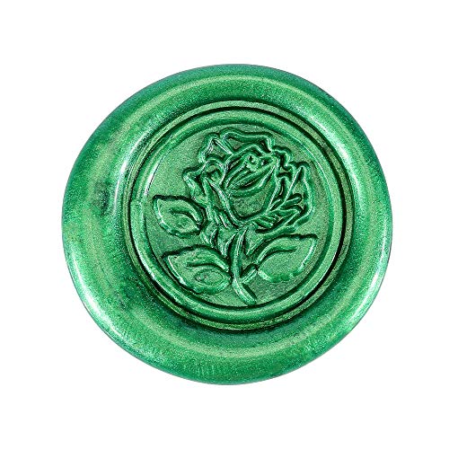 5Pcs Metallic Green Sealing Wax Sticks with Wick for Wax Seal Stamp (5 Count)