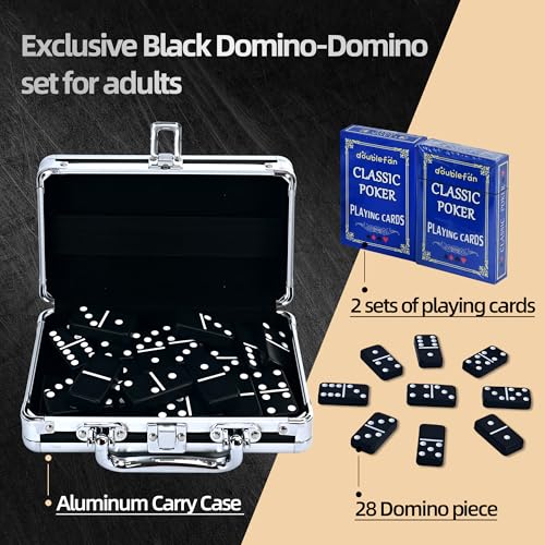 Jumbo Black Double Six Dominoes for Adults