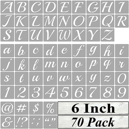 6 Inch Alphabet Letter Stencils for Painting