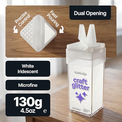 Craft Glitter Shaker White Iridescent 130g Microfine (4.58562 Ounce)
