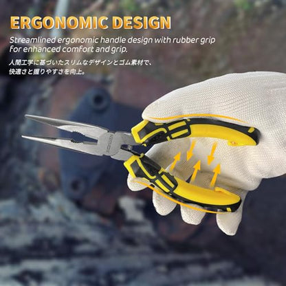 8 inch Needle Nose Pliers with Wire Cutters Spring Loaded