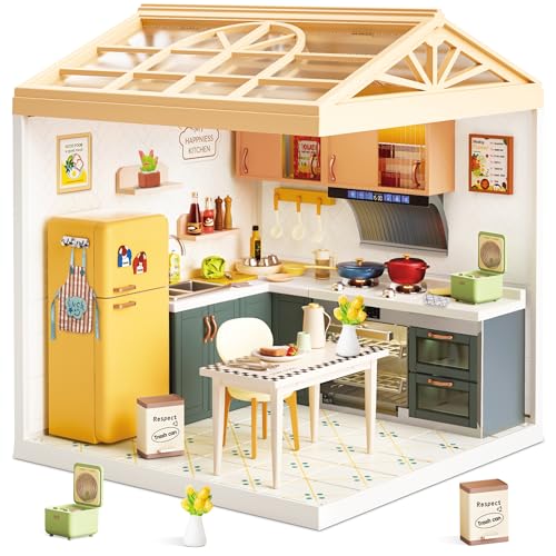 Cozy Modern Kitchen DIY Miniature House Kit for Adults