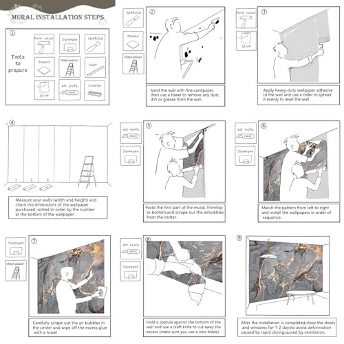 Gray and Gold Marble Wallpaper wall murals for Bedroom 159"x107"