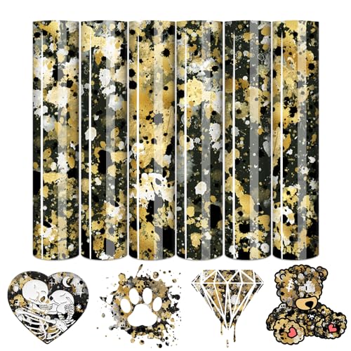 Black Gold Splash Heat Transfer Vinyl