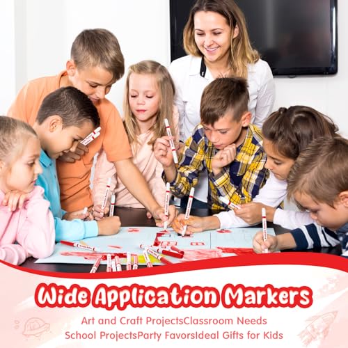 18 Pcs Line Washable Markers Red Fine Tip Markers for Kid