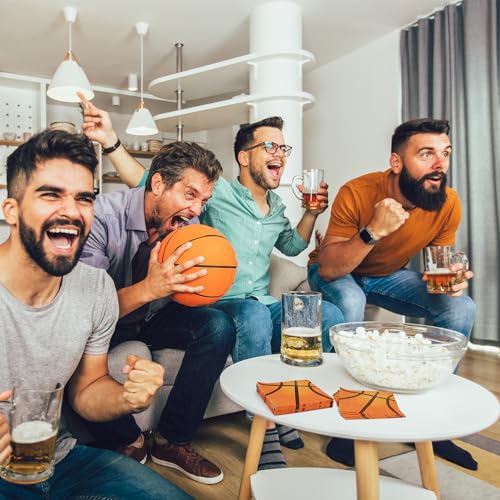 48 Pieces Basketball Napkins 13 x 13 Inches Basketball Paper Napkins Disposable Basketball Pattern Cocktail Napkins for Basketball Party Decorations (48 Count)
