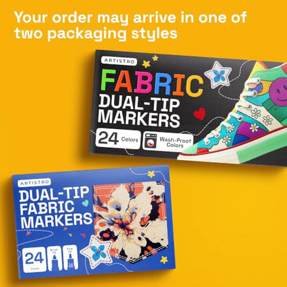 24 Dual Tip Fabric Markers Decorating Kit (24 Count)