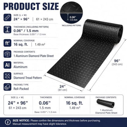 1pcs Aluminum Diamond Plate Sheet Metal