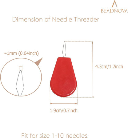 BEADNOVA Embroidery Needle Threader Tool 5pcs Plastic Wire Loop Sewing Machine Needle Threader for Hand Sewing Cross Stitch Craft Knitting Quilting (5pcs, Mix Colors)
