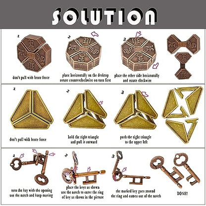 Metal Brain Teasers Puzzles for Adults 3 PCS (3 Count)