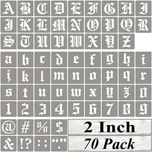 2 Inch Alphabet Letter Stencils for Painting (70 Count)