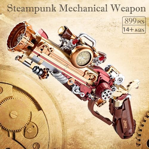 Ideas Steampunk Mechanical Gun Weapon Building Blocks Set for Adults