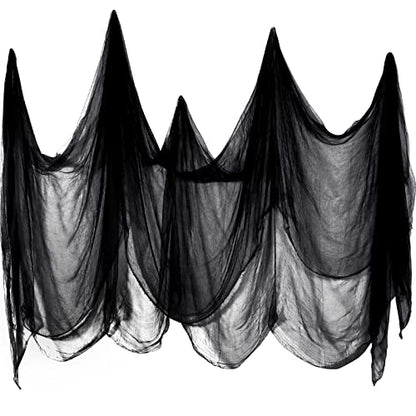Halloween Cheese cloth 85 x 394 Inch Black Cheesecloth Roll for Crafts Large Cotton Muslin Gauze Fabric for Halloween Outdoor & Indoor Spooky Decoration