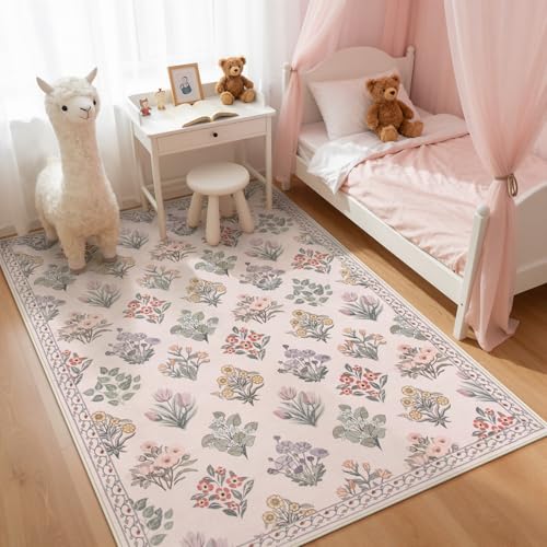 Pink Rugs for Bedroom Girls Nursery (35 Sq Ft)