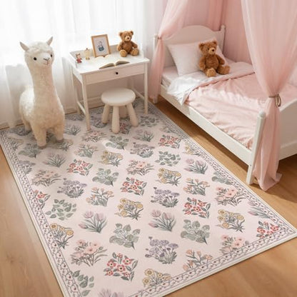 Pink Rugs for Bedroom Girls Nursery (35 Sq Ft)