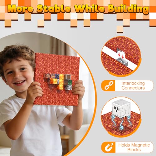 4PCS 4" x 4" Magnetic Building Block Base Plates for Kids