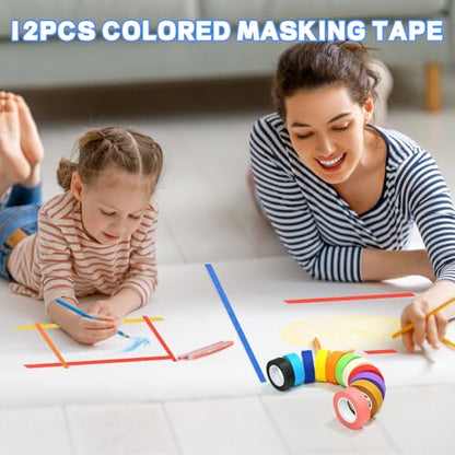12PCS Colored Masking Tape (12 Count)