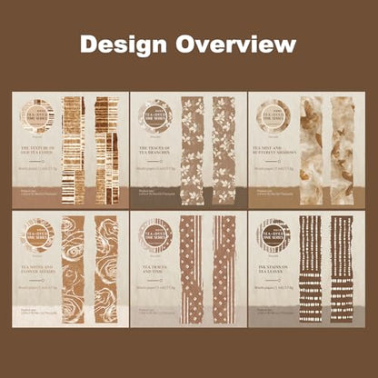 Tea Dyed Scrapbook Washi Tape Set (6 Count)