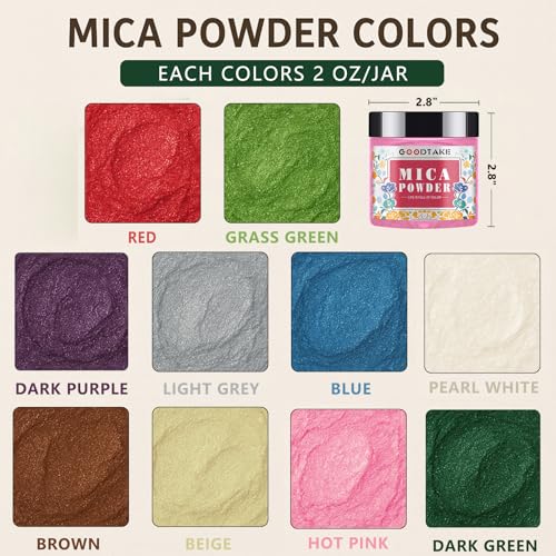 10 Colors Mica Powder for Resin (20 Ounce)
