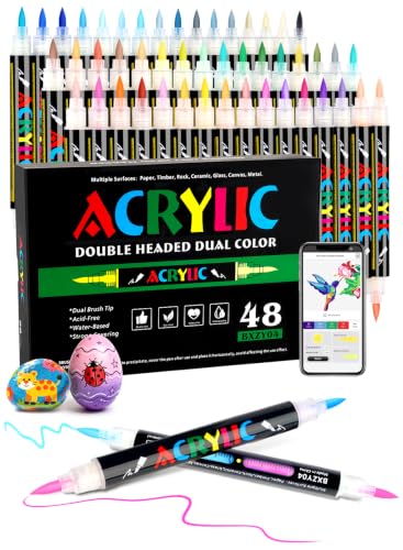 96 Colors Acrylic Paint Markers with 48 Dual