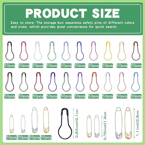 1200 Pcs 22 Colors Metal Stitch Markers