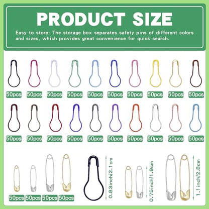 1200 Pcs 22 Colors Metal Stitch Markers