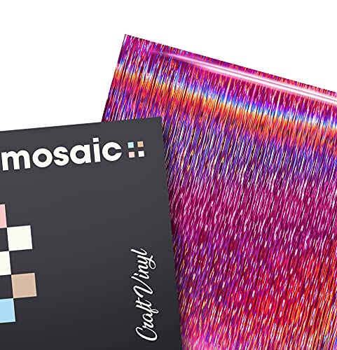 Mosaic+ Rose Pink Brushed Holographic 1ft x 5ft Crafting Vinyl Crinkle