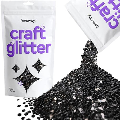 Craft Glitter Black 100g Super Chunky Glitter (3.5 Ounce)